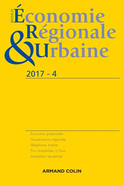 Revue d'économie régionale et urbaine n° 4/2017 Varia
