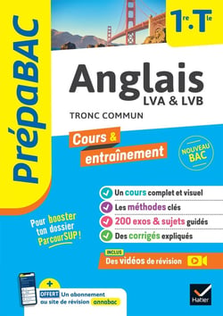 Prépabac cours & entraînement : anglais, LVA & LVB - 1re, terminale