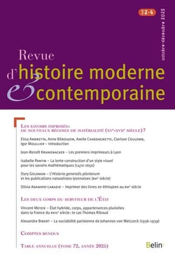 Revue d'Histoire Moderne et Contemporaine n.72 (édition 2025)