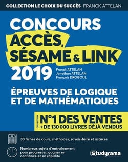Concours ACCES, Sésame et Link - épreuves de logique et de mathématiques (concours 2019)