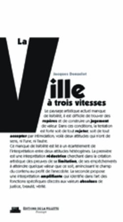 La ville à trois vitesse