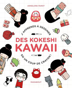 J'apprends à dessiner des kokeshi kawaii en un coup de crayon !