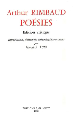 Poésies : Édition critique- introduction, classement chronologique et notes par Marcel A. Ruff