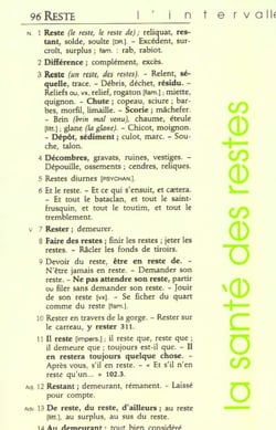 La santé des restes