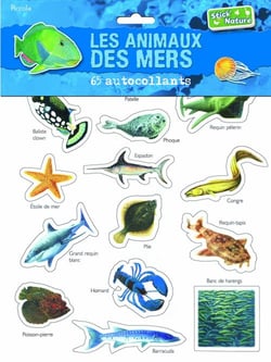 Les animaux des mers - 65 autocollants