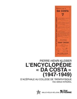 Encyclopedie << da costa >> (1947-1949). d'cephale au college de 'pataphysique (l')