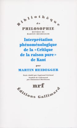 Interprétation phénoménologique de la "critique de la raison pure" de Kant
