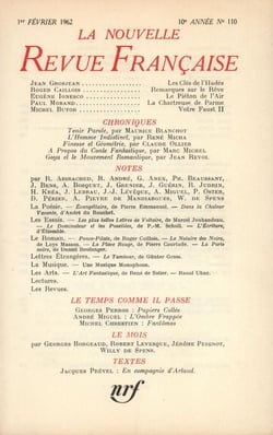 La nouvelle revue francaise t.110