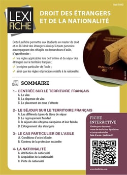 Droit des étrangers - droit des étrangers et de la nationalité