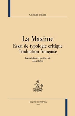 La maxime - essai de typologie critique - traduction française