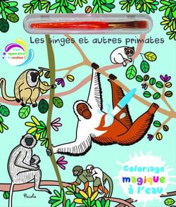Coloriages magiques à l'eau : Les singes et autres primates