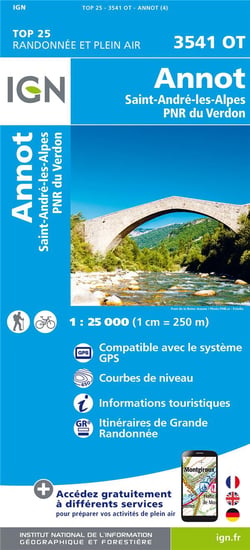 3541OT - Annot, Saint-André-les-Alpes, PNR du Verdon (4e édition)