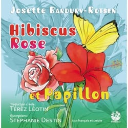 HIBISCUS ROSE ET PAPILLON