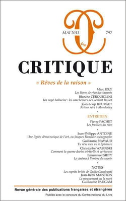 Revue Critique n.792 : "rêves de la raison"