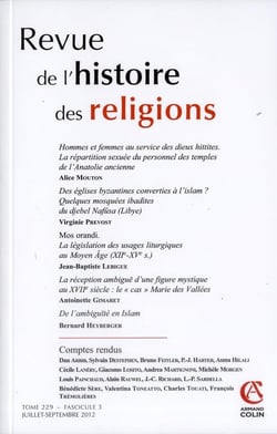 Revue de l'histoire des religions - Tome 229 (3/2012)