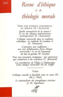 Revue d'éthique et de théologie morale - numéro 305