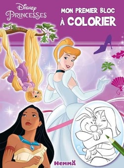 Disney princesses - mon premier bloc a colorier (cendrillon, pocahontas, raiponce)