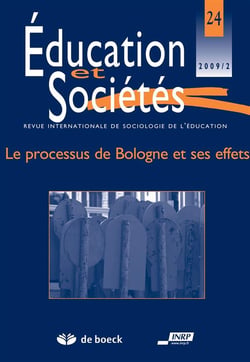 Revue éducation et sociétés Tome 24 : le processus de Bologne et ses effets