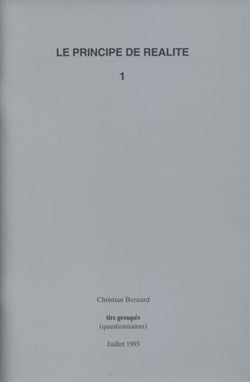 Le principe de réalité Tome 1 - tirs groupés (questionnaires)