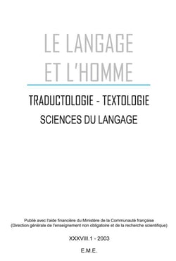 Sciences du langage : Dossier F.L.E.S. - 2003 - 38.1