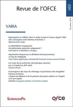 Revue de l'OFCE n.160 : varia