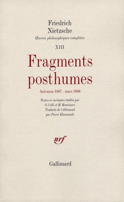 Fragments posthumes (automne 1887 mars 1888)