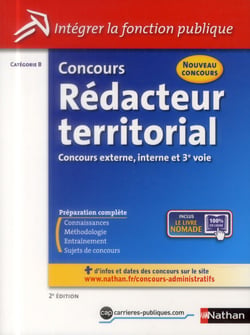 CONCOURS REDACTEUR TERRITORIAL N18 - CATEGORIE B (INTEGRER LA FONCTION PUBLIQUE) 2014