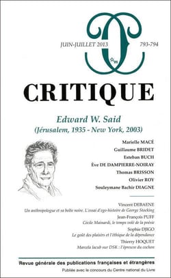 Revue Critique n.793/794 : Edward W. Said (Jérusalem, 1935-New York, 2003)