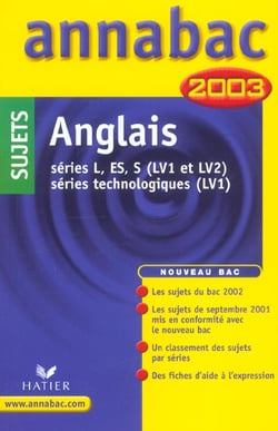 Annabac - anglais - lv1 et lv2 - terminale - edition 2003