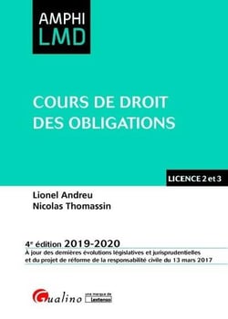 Cours de droit des obligations - licence 2 et 3 (édition 2019/2020)