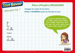 Tout savoir : mémo effaçable conjugaison - cycle 2