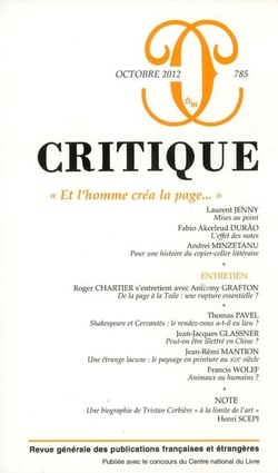 Revue Critique n.785 : et l'homme créa la page...