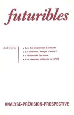 Futuribles 158, octobre 1991. les flux migratoires est-ouest - la biomasse, energie d'avenir ?