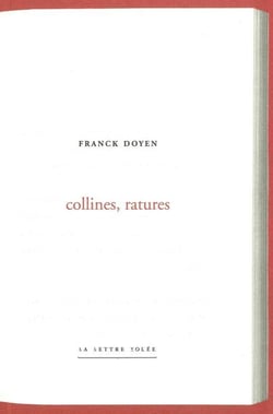 Collines, ratures