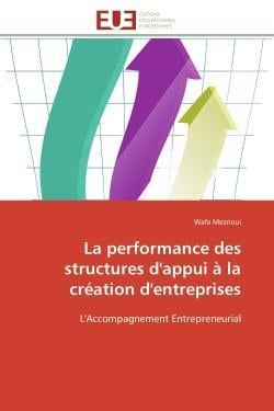 La performance des structures d'appui a la creation d'entreprises - l'accompagnement entrepreneurial