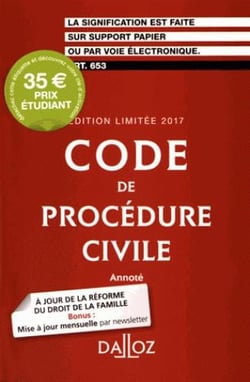 CODE DE PROCEDURE CIVILE 2017 (EDITION LIMITEE)
