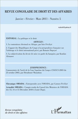 Revue congolaise de droit et des affaires n.2011/5