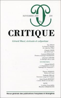 Revue Critique n.870 : Gérard Macé, écrivain et colporteur