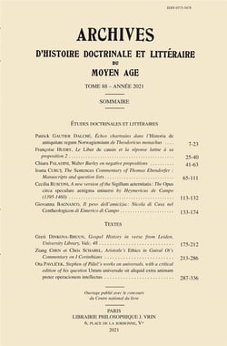 Archives d'histoire littéraire et doctrinale du Moyen âge n.88
