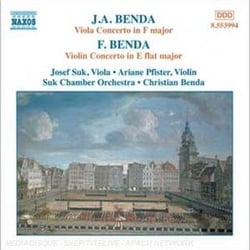 J.A. Benda : Concertos Pour Alto En Fa Majeur - F. Benda : Concerto Pour Violon En Ré Bémol Maj.