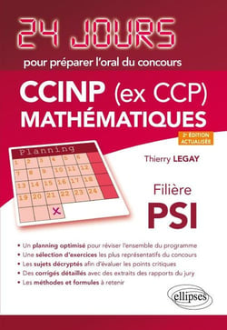 24 jours : mathématiques - CCINP (ex CCP) - PSI