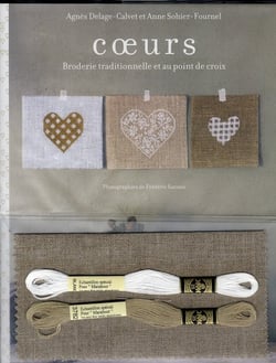 Coeurs - broderie traditionnelle et au point de croix