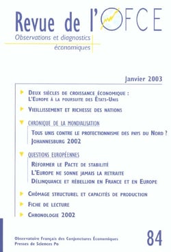 Revue de l'ofce n.84 - janvier-mars 2003