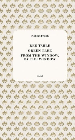 Red table / green tree / from the window, by the window