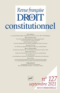 Revue française de droit constitutionnel n.127 (édition 2021)