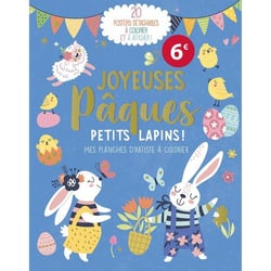 Mes planches d'artiste à colorier : Joyeuses pâques petits lapins !