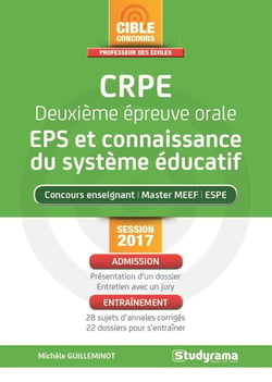 CRPE - deuxième épreuve orale - EPS et connaissance du système educatif - concours enseignant, master MEEF, ESPE (session 2017)