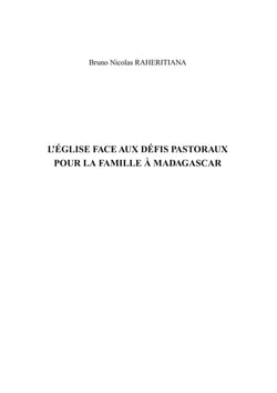 L'église face aux défis pastoraux pour la famille à madagascar