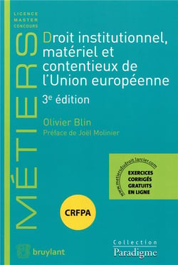 DROIT INSTITUTIONNEL MATERIEL ET CONTENTIEUX DE L'UNION EUROPEENNE