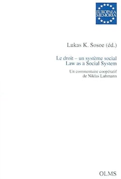 Le droit, un système social - un commentaire coopératif de niklas luhmann